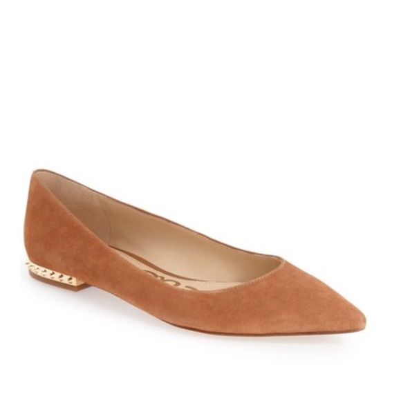 Sam Edelman Shoes - SAM EDELMAN Brown Reyanne Gold Spiked Heel Flat 9